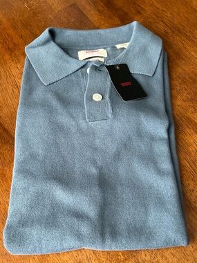 Levi's Men's Standard Fit Short Sleeve Polo Shirt Small Blue NWT